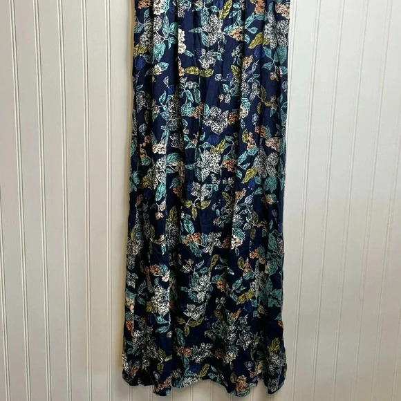 Angie Navy Floral Romper/Maxi Dress Size Large A48 - Picture 8 of 8